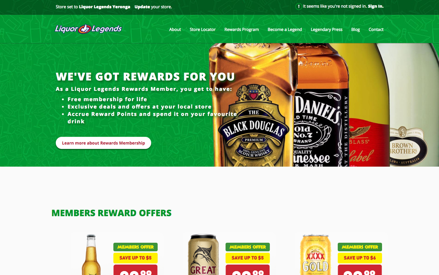 Liquor Legends Website Development