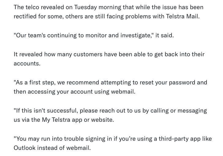 Telstra Outage