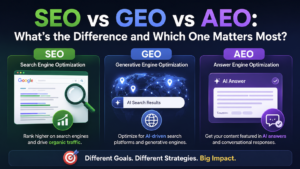 SEO vs GEO vs AEO What's the differences and Which on matters most